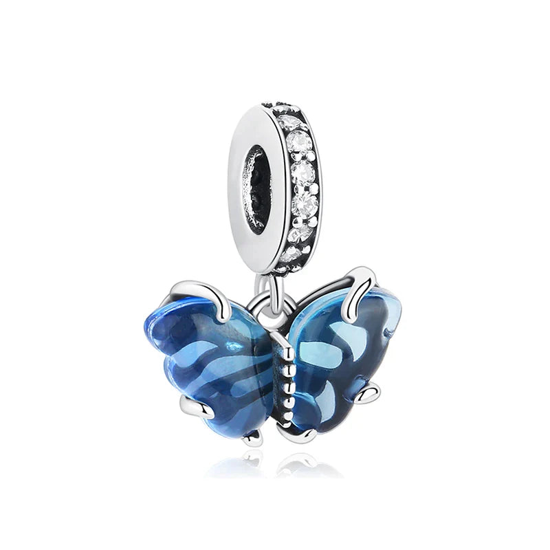 Original 925 Sterling Silver Charms Love Heart Turtle Murano Glass Pendant Beads Fit Pan Bracelet Necklace Jewelry For Women